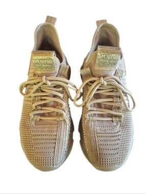 Steve Madden Maxima Beige Rhinestone Platform Women's Sneaker 7M